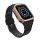 Pótszíj (egyedi méret, szilikon, közepesen ütésálló, állítható + szilikon keret) FEKETE / ROZÉARANY Apple Watch Series 7 45mm, Apple Watch Series SE 2 44mm, Apple Watch Series 1 42mm, Appl