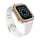 Pótszíj (egyedi méret, szilikon, közepesen ütésálló, állítható + szilikon keret) FEHÉR / ROZÉARANY Apple Watch Series 7 41mm, Apple Watch Series SE 2 40mm, Apple Watch Series 2 38mm, Appl