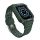 Pótszíj (egyedi méret, szilikon, közepesen ütésálló, állítható + szilikon keret) SÖTÉTZÖLD Apple Watch Series 7 45mm, Apple Watch Series SE 2 44mm, Apple Watch Series 1 42mm, Apple Watch