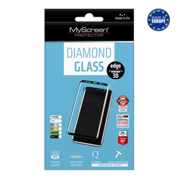 MYSCREEN DIAMOND GLASS EDGE képernyővédő üveg (3D full cover, íves, karcálló, 0.33 mm, 9H) FEKETE Motorola Edge 40 Pro