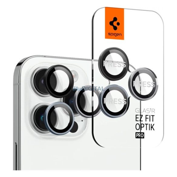 SPIGEN OPTIK PRO kameravédő üveg 2db (lekerekített szél, karcálló, 9H, csak lencse) ÁTLÁTSZÓ Apple iPhone 14 Pro, Apple iPhone 14 Pro Max