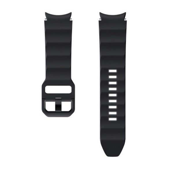 SAMSUNG pótszíj (egyedi méret, S / M méret, szilikon, állítható, izzadságálló, SPORT, 3D minta) FEKETE Samsung Galaxy Watch 4 40 mm (SM-R860), Samsung Galaxy Watch 4 Classic 42 mm (SM-R880),