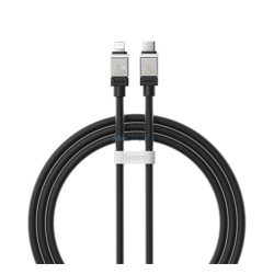   BASEUS COOLPLAY adatkábel (Type-C - lightning, 20W, gyorstöltő, 100cm, törésgátló) FEKETE