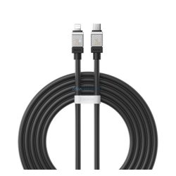   BASEUS COOLPLAY adatkábel (Type-C - lightning, 20W, gyorstöltő, 200cm, törésgátló) FEKETE