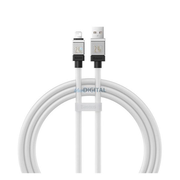 BASEUS COOLPLAY adatkábel (USB - lightning, 2.4A, gyorstöltő, 100cm, törésgátló) FEHÉR Apple IPAD (3rd Generation), IPAD (4th Generation), IPAD mini
