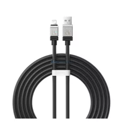   BASEUS COOLPLAY adatkábel (USB - lightning, 2.4A, gyorstöltő, 200cm, törésgátló) FEKETE Apple IPAD, IPAD 2, IPAD (3rd Generation)