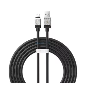 BASEUS COOLPLAY adatkábel (USB - lightning, 2.4A, gyorstöltő, 200cm, törésgátló) FEKETE Apple IPAD, IPAD 2, IPAD (3rd Generation)