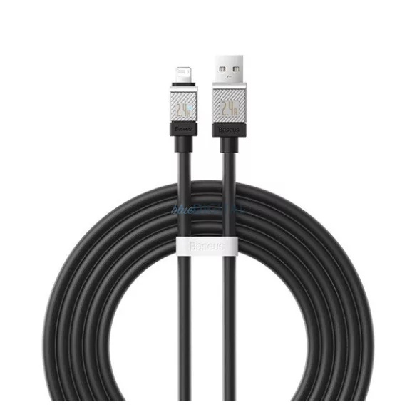 BASEUS COOLPLAY adatkábel (USB - lightning, 2.4A, gyorstöltő, 200cm, törésgátló) FEKETE Apple IPAD, IPAD 2, IPAD (3rd Generation)
