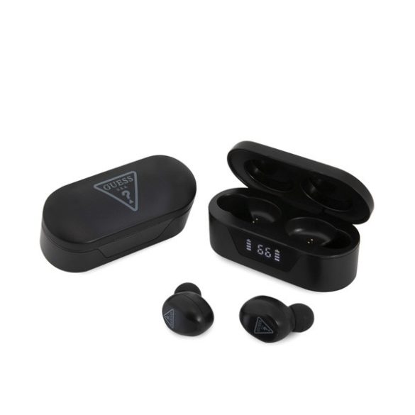 CG MOBILE GUESS TRIANGLE bluetooth fülhallgató SZTEREO (v5.0, TWS, mikrofon, zajszűrő, IPX5 vízálló + töltőtok) FEKETE