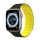 DUX DUCIS pótszíj (egyedi méret, kicsi, szilikon, 3D, mágneses) FEKETE/SÁRGA Apple Watch Series 7 41mm, Apple Watch Series 8 41mm, Apple Watch Series 4 40mm, Apple Watch Series 5 40mm, Apple Watch Series 6 40mm, Apple Watch Series SE 2 40mm, Apple