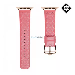 DUX DUCIS pótszíj (egyedi méret, nagy, valódi bőr, 3D rombusz) PIROS Apple Watch Series 4 44mm, Apple Watch Series 5 44mm, Apple Watch Series 6 44mm, Apple Watch Series 7 45mm, Apple Watch Series 8 45mm, Apple Watch Series SE 2 44mm, Apple