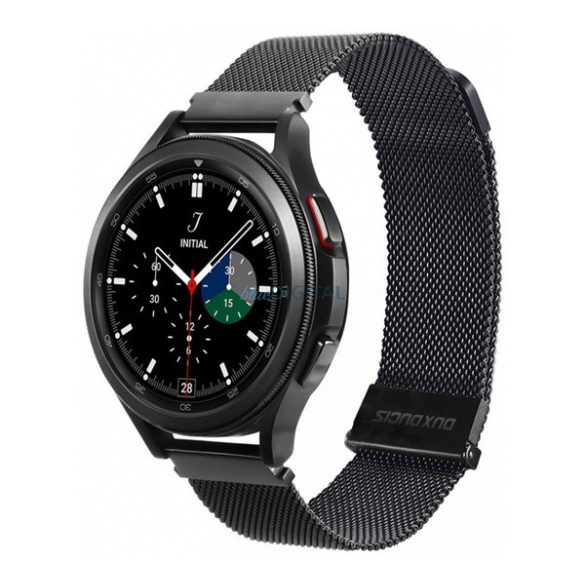 DUX DUCIS pótszíj (univerzális, 20 mm, alumínium, milánói, mágneses zár) FEKETE Samsung Galaxy Watch Active 2 40mm (SM-R830N), Amazfit GTS, Garmin Fenix 6S, Samsung Galaxy Watch 3 41mm (SM-R85