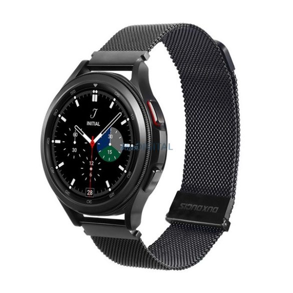 DUX DUCIS pótszíj (univerzális, 22 mm, alumínium, milánói, mágneses zár) FEKETE Huawei Watch GT Active, Huawei Watch, Huawei Watch 2, Samsung Galaxy Watch 46mm (SM-R800N), Samsung Gear S3 Fron