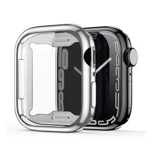 DUX DUCIS szilikon keret (BUMPER, ütésállóság) EZÜST Apple Watch Series 9 45mm, Watch Series 8 45mm, Watch Series 7 45mm
