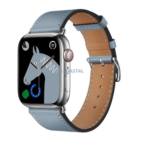 HOCO WA17 pótszíj (egyedi méret, kicsi, szilikon, bőr hatású, állítható) SZÜRKE Apple Watch Series 1 38mm, Apple Watch Series 2 38mm, Apple Watch Series 3 38mm, Apple Watch Series 4 40mm, Apple Watch Series 5 40mm, Apple Watch Series 6 40mm, Apple Wa