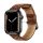HOCO WA18 pótszíj (egyedi méret, szilikon, bőr hatású, állítható, 3D rombusz minta) BARNA Apple Watch Series 1 38mm, Apple Watch Series 6 40mm, Apple Watch Series 8 41mm, Apple Watch Series S