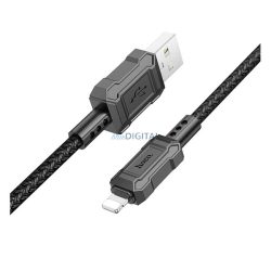   HOCO X94 adatkábel (USB - lightning, 2.4A, gyorstöltő, 100cm, törésgátló) FEKETE