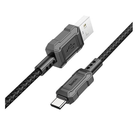 HOCO X94 adatkábel (USB - Type-C, 3A, gyorstöltő, 100cm, törésgátló) FEKETE