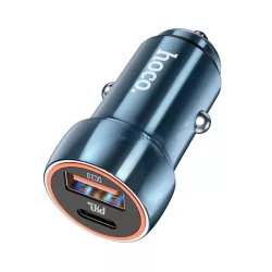   HOCO Z46A autós töltő USB+Type-C aljzat (20W, PD gyorstöltő 3.0) KÉK