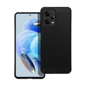 Műanyag telefonvédő (légáteresztő, lyukacsos minta, kamera védelem) FEKETE Xiaomi Redmi Note 12 5G, Xiaomi Poco X5 5G