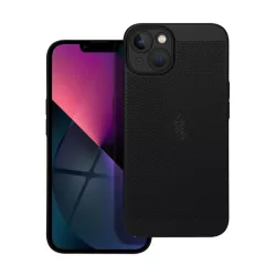   Műanyag telefonvédő (légáteresztő, lyukacsos minta, kamera védelem) FEKETE Apple iPhone 13