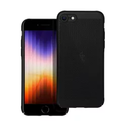   Műanyag telefonvédő (légáteresztő, lyukacsos minta, kamera védelem) FEKETE Apple iPhone 7 4.7, Apple iPhone 8 4.7, Apple iPhone SE 2 (2020), Apple iPhone SE 3 (2022)