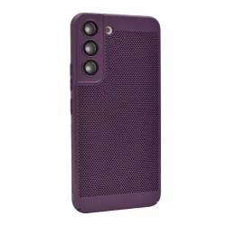   Műanyag telefonvédő (légáteresztő, lyukacsos minta, kamera védelem) LILA Samsung Galaxy S22 5G (SM-S901)