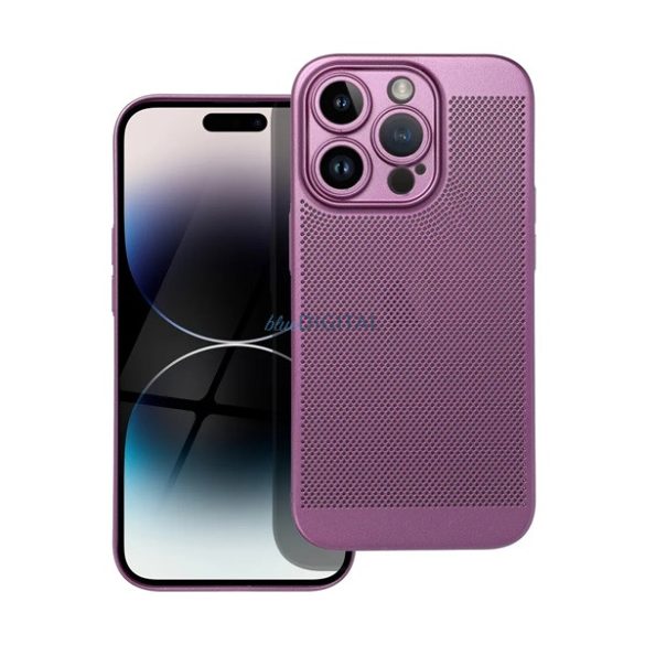 Műanyag telefonvédő (légáteresztő, lyukacsos minta, kamera védelem) LILA Samsung Galaxy S23 (SM-S911)