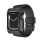 NILLKIN DYNAGUARD pótszíj (egyedi méret, szilikon, közepesen ütésálló, állítható + szilikon keret) FEKETE Apple Watch Series 8 45mm, Apple Watch Series 7 45mm