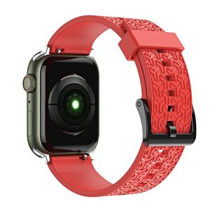 Pótszíj (egyedi méret, kicsi, szilikon, 3D) PIROS Apple Watch Series 7 41mm, Apple Watch Series 8 41mm, Apple Watch Series 4 40mm, Apple Watch Series 5 40mm, Apple Watch Series 6 40mm, Apple Watch Series SE 2 40mm, Apple