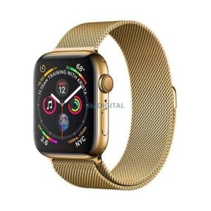 Pótszíj (egyedi méret, fém, milánói szíj, mágneses zár) ARANY Apple Watch Series 7 41mm, Apple Watch Series 8 41mm