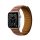 Pótszíj (egyedi méret, nagy, szilikon, bőr hatású, 3D, mágneses) BARNA Apple Watch Series 7 45mm, Apple Watch Series 8 45mm, Apple Watch Series 9 45mm