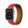 Pótszíj (egyedi méret, szilikon, bőr hatású, 3D minta, mágneses zár) PIROS Apple Watch Series 7 41mm, Apple Watch Series 8 41mm