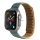 Pótszíj (egyedi méret, nagy, szilikon, bőr hatású, 3D, mágneses) SÖTÉTZÖLD Apple Watch Series 1 42mm, Apple Watch Series 2 42mm, Apple Watch Series 3 42mm, Apple Watch Series 4 44mm, Apple Watch Series 5 44mm, Apple Watch Series 6 44mm, Apple Wa