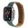 Pótszíj (egyedi méret, szilikon, bőr hatású, 3D minta, mágneses zár) ZÖLD Apple Watch Series 2 38mm, Apple Watch Series 3 38mm, Apple Watch Series SE 2 40mm, Apple Watch Series 7 41mm, Apple
