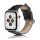 Pótszíj (egyedi méret, nagy, szilikon, bőr hatású) FEKETE Apple Watch Series SE 44mm, Apple Watch Series 7 45mm, Apple Watch Series 8 45mm, Apple Watch Ultra 49mm, Apple Watch Series 1 42mm, Apple Watch Series 2 42mm, Apple Watc