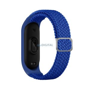 Pótszíj (egyedi méret, textil, állítható, szilikon keret) KÉK Xiaomi MI Band 3, Xiaomi MI Band 4, Xiaomi Mi Band 5, Xiaomi Mi Band 6 , Xiaomi MI Band 4C, Xiaomi Mi Band 6 NFC