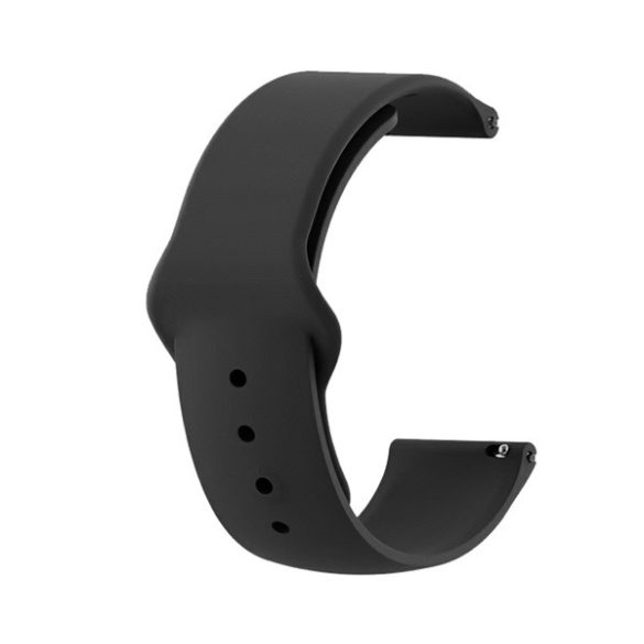 Pótszíj (univerzális, 22 mm, szilikon, állítható) FEKETE Garmin Forerunner 220, Garmin Forerunner 225, Garmin Forerunner 230, Garmin Forerunner 630, Samsung Galaxy Gear 2 Neo (SM-R381), Sony Eri