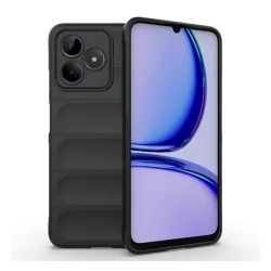   Szilikon telefonvédő (közepesen ütésálló, kamera védelem, 3D minta) FEKETE Realme C53