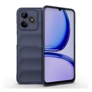 Szilikon telefonvédő (közepesen ütésálló, kamera védelem, 3D minta) SÖTÉTKÉK Realme C53