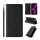 Tok álló, bőr hatású (FLIP, oldalra nyíló, asztali tartó funkció, fonott minta + kézpánt) FEKETE Samsung Galaxy S23 (SM-S911)