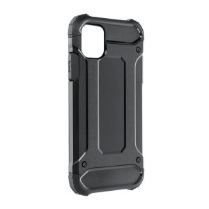Defender műanyag telefonvédő (közepesen ütésálló, légpárnás sarok, szilikon belső, fémhatás) FEKETE Apple iPhone 15 Pro
