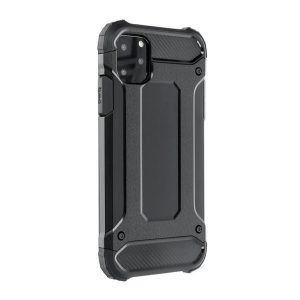 Defender műanyag telefonvédő (közepesen ütésálló, légpárnás sarok, szilikon belső, fémhatás) FEKETE Apple iPhone 15 Pro Max