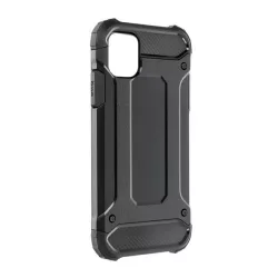   Defender műanyag telefonvédő (közepesen ütésálló, légpárnás sarok, szilikon belső, fémhatás) FEKETE Apple iPhone 15