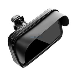   Kerékpáros telefontartó (kormányra, 360°, por és vízálló cipzáras tok, napellenző, 5.5-6.3") FEKETE