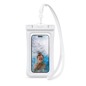 SPIGEN A610 vízhatlan / vízálló tok, AQUA (IPX8, nyakba akasztható, légbuborékos, 6.9" méret) FEHÉR