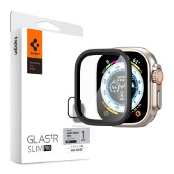   SPIGEN TR SLIM PRO kijelzővédő üveg (fém keret, 9H) FEKETE Apple Watch Ultra 49mm