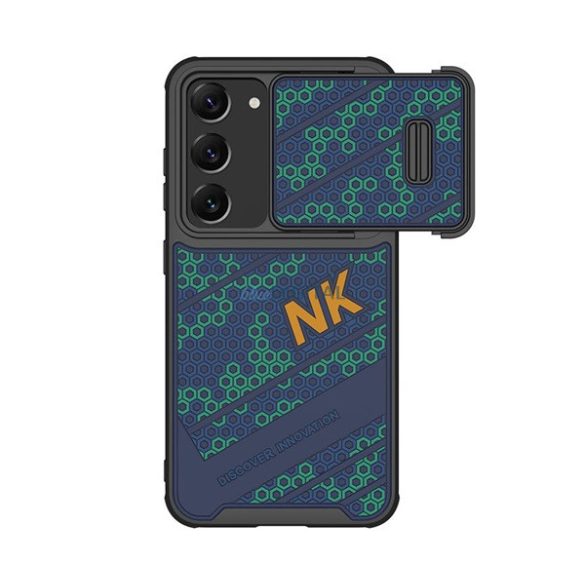NILLKIN STRIKER műanyag telefonvédő (szilikon keret, közepesen ütésálló, kamera védelem, méhsejt minta) SÖTÉTKÉK Samsung Galaxy S23 Plus (SM-S916)