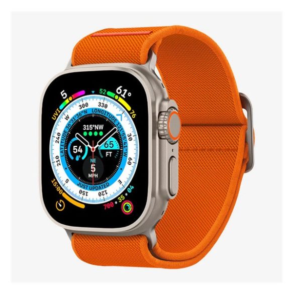 SPIGEN LITE FIT pótszíj (egyedi méret, nagy, textil) NARANCSSÁRGA Apple Watch Series 1 42mm, Apple Watch Series 2 42mm, Apple Watch Series 3 42mm, Apple Watch Series 4 44mm, Apple Watch Series 5 44mm, Apple Watch Series 6 44mm, Apple Wa