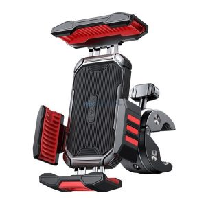 JOYROOM kerékpáros és motoros telefontartó (kormányra rögzíthető, 4.7 - 7" méret) FEKETE